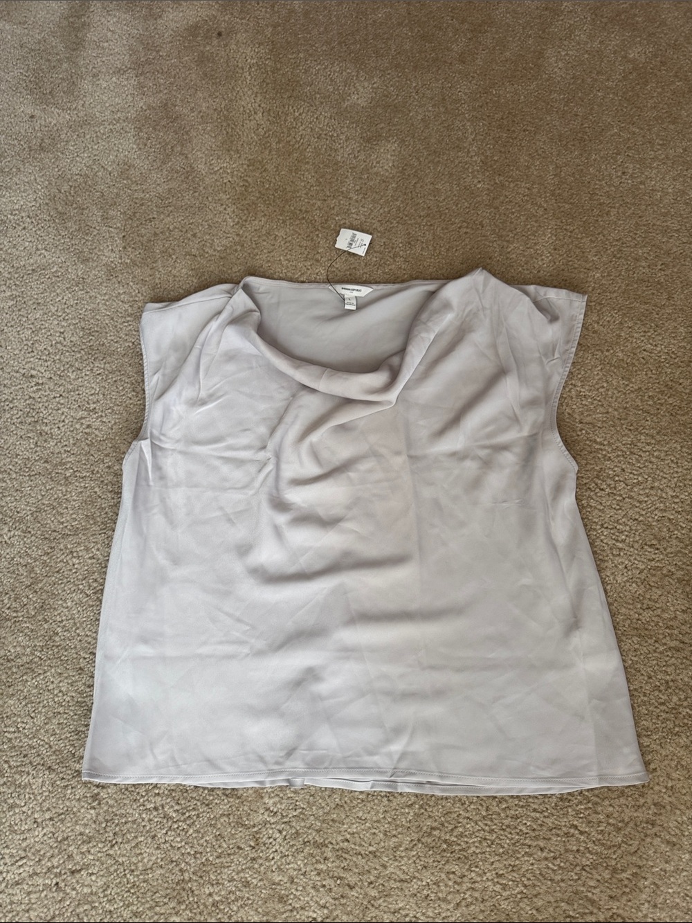 Banana Republic Sleeveless Cowl Neck Top - Light Lavender Gray